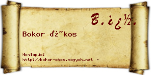Bokor Ákos névjegykártya