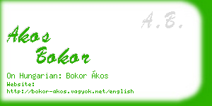 akos bokor business card